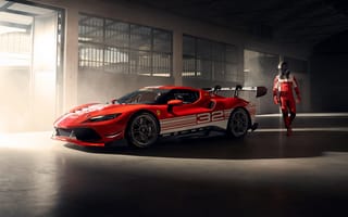 Картинка Ferrari, 296, Challenge, Феррари, люкс, дорогая, машины, машина, тачки, авто, автомобиль, транспорт, спорткар, спортивный, красный