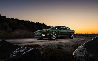 Картинка Aston Martin, Астон Мартин, DB7 GT, спорткар, машины, машина, тачки, авто, автомобиль, транспорт, гора, скала, вечер, закат, заход