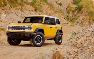 Картинка Ford, Bronco, Форд, Heritage, машины, машина, тачки, авто, автомобиль, транспорт, внедорожник, пустыня, песок, песчаный, желтый