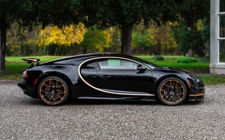 Картинка Bugatti Chiron, Bugatti, Chiron, Бугатти, машины, машина, тачки, авто, автомобиль, транспорт, вид сбоку, сбоку, черный