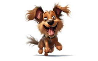 Картинка собака, щенок, животное, смешной, счастливый, рисованные, арт