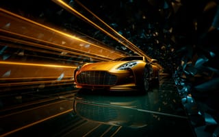 Картинка Aston Martin, Астон Мартин, спорткар, машины, машина, тачки, авто, автомобиль, транспорт, спортивный, туннель, скорость, быстрый, ночь, свечение