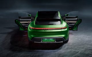 Картинка Porsche Taycan, Porsche, Taycan, Порше Тайкан, Порше, Тайкан, Turbo S, Turbo, купе, спорткар, машины, машина, тачки, авто, автомобиль, транспорт, зеленый