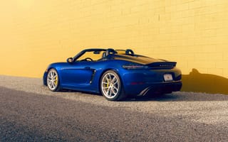 Картинка Porsche, Porsche 718, Spyder, Порше, машины, машина, тачки, авто, автомобиль, транспорт, спорткар, спортивный, синий