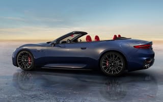 Картинка Maserati, Мазерати, GranCabrio, Trofeo, 2024, машины, машина, тачки, авто, автомобиль, транспорт, кабриолет, спорткар, спортивный, синий, вечер, закат, заход