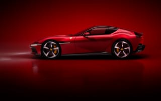 Картинка Ferrari, Феррари, 12Cilindri, 2024, люкс, дорогая, машины, машина, тачки, авто, автомобиль, транспорт, вид сбоку, сбоку, красный