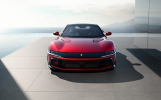 Картинка Ferrari, Феррари, 12Cilindri, 2024, люкс, дорогая, машины, машина, тачки, авто, автомобиль, транспорт, вид спереди, спереди, красный