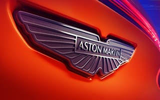 Картинка Aston Martin, Астон Мартин, спорткар, машины, машина, тачки, авто, автомобиль, транспорт, эмблема, лого, красный, макро, крупный план