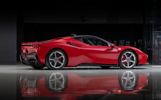 Картинка Ferrari SF90 Stradale, Ferrari SF90, Stradale, Ferrari, Феррари, машины, машина, тачки, авто, автомобиль, транспорт, спорткар, спортивный, вид сбоку, сбоку, красный