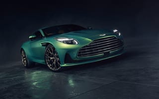 Картинка Aston Martin, Астон Мартин, DB12, спорткар, машины, машина, тачки, авто, автомобиль, транспорт, зеленый, ночь
