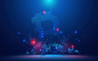 Картинка Bitcoin, биткойн, BTC, деньги, экономика, финансы, синий