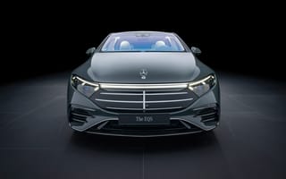 Картинка Mercedes Benz, Mercedes-Benz, EQS 580, 4MATIC, Mercedes, Мерседес, машины, машина, тачки, авто, автомобиль, транспорт, вид спереди, спереди