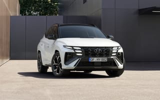 Картинка Hyundai, Хюндай, Hyundai Tucson, Tucson, N Line, 2024, машины, машина, тачки, авто, автомобиль, транспорт, кроссовер, белый