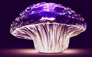 Картинка гриб, кристалл, драгоценность, камень, алмаз, абстрактные, абстракция, 3д, 3d, рендеринг, дизайн, объем, фиолетовый