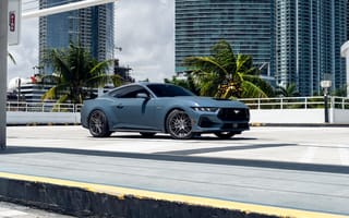 Картинка Ford Mustang, Форд Мустанг, Ford, Форд, Mustang, Мустанг, Dark Horse, машины, машина, тачки, авто, автомобиль, транспорт, синий, город, здания