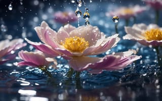 Картинка цветок, цветы, растение, растения, цветочный, цветение, цветущий, лепесток, лепестки, свежий, арт, рисунок, капля, капли, жидкость, влага, вода