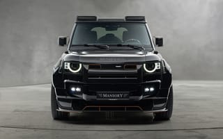 Картинка Land Rover, Ленд Ровер, Mansory, Defender, 2024, машины, машина, тачки, авто, автомобиль, транспорт, внедорожник, джип, кроссовер, вид спереди, спереди, черный