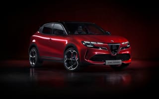Картинка Alfa Romeo, Альфа Ромео, Milano, машины, машина, тачки, авто, автомобиль, транспорт, кроссовер, красный, ночь