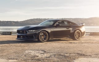 Картинка Ford Mustang, Форд Мустанг, Ford, Форд, Mustang, Мустанг, Dark Horse, машины, машина, тачки, авто, автомобиль, транспорт, вечер, черный