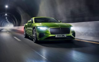 Картинка Bentley Continental, Bentley, Бентли, Continental, GT, 2024, машины, машина, тачки, авто, автомобиль, транспорт, туннель, зеленый