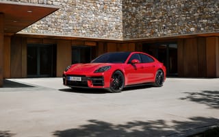 Картинка Porsche, Порше, Panamera, GTS, 2024, машины, машина, тачки, авто, автомобиль, транспорт, красный