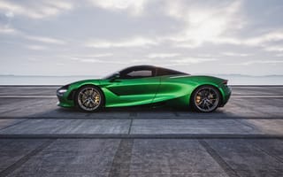 Картинка McLaren, Макларен, 720S, машины, машина, тачки, авто, автомобиль, транспорт, вид сбоку, сбоку, зеленый