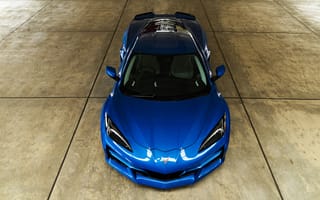Картинка Chevrolet Corvette, Chevrolet, Шевроле, Шевроле Корвет, Corvette, спорткар, машины, машина, тачки, авто, автомобиль, транспорт, 2024, синий, вид спереди, спереди