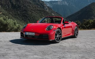 Картинка Porsche 911, Порше 911, Porsche, Порше, Carrera, Cabriolet, 2024, машины, машина, тачки, авто, автомобиль, транспорт, Porsche Carrera, Карера, кабриолет, красный