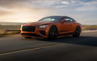Картинка Bentley Continental, Bentley, Бентли, Continental, GT Speed, 2025, машины, машина, тачки, авто, автомобиль, транспорт, дорога, оранжевый, вечер, закат, заход