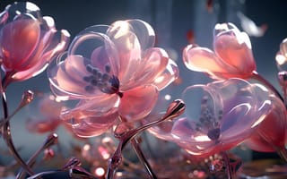 Картинка цветок, цветы, растение, растения, цветочный, розовый, арт, рисунок