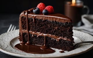 Картинка торт, десерт, выпечка, сладости, сладкий, еда, шоколад, черника, ягоды, ягода, малина
