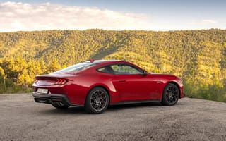 Картинка Ford Mustang, Форд Мустанг, Ford, Форд, Mustang, Мустанг, машины, машина, тачки, авто, автомобиль, транспорт, красный, вид сбоку, сбоку