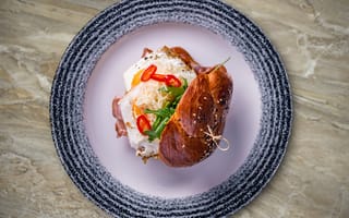 Картинка бургер, бутерброд, булка, тарелка, еда, вкусная