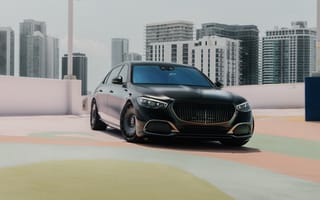 Картинка Mercedes-Maybach, Mercedes Maybach, Mercedes, Мерседес, Maybach, Майбах, S Class, S680, V12, машины, машина, тачки, авто, автомобиль, транспорт, город, здания, черный