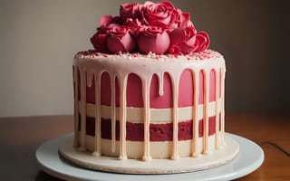 Картинка торт, десерт, выпечка, сладости, сладкий, еда, крем, цветок, цветущий, роза