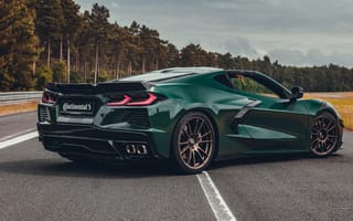 Картинка Chevrolet Corvette, Chevrolet, Шевроле, Шевроле Корвет, Corvette, спорткар, машины, машина, тачки, авто, автомобиль, транспорт, 2024, спортивный, суперкар, дорога, зеленый