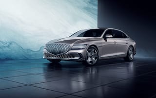 Картинка Genesis, Electrified, G80, 2024, машины, машина, тачки, авто, автомобиль, транспорт, электрокар, серый, серебристый