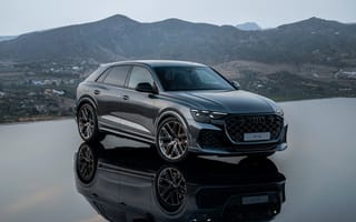 Картинка автомобиль, Audi, кроссовер, дизайн, современный, природа, горы