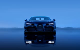 Картинка автомобиль, суперкар, Бугатти, синий, отражение, футуристичный, дизайн, технология