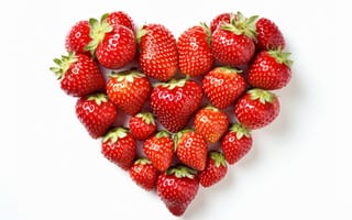 Картинка клубника, сердце, фрукты, еда, десерт, натюрморт, лето
