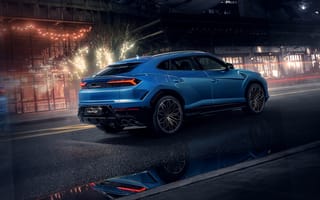 Картинка автомобиль, спорткар, синий, ночной, город, дизайн, обои