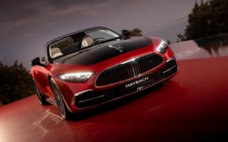 Картинка автомобиль, Майбах, роскошный, кабриолет, дизайн, красный, стильный, техника, фото, обои