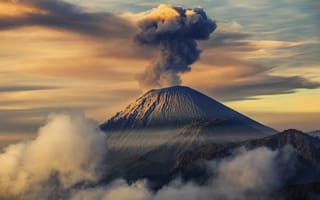 Картинка Небо, Дым, вулкан
