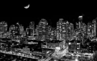 Картинка Ночь в городе Ванкувер, Британская Колумбия, Канада
