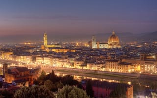 Картинка Ночные огни во Флоренции, Италия