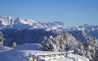 Картинка Вид на Альпы на горнолыжном курорте Валь-Ди-Фасса, Италия