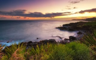 Обои Красивый закат на Гавайях