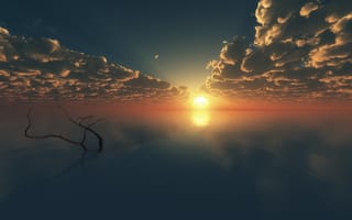 Картинка Облачное небо и закат