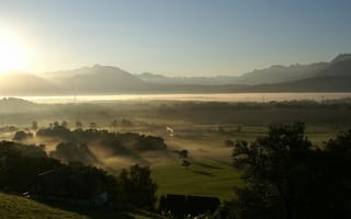 Картинка Рассвет на курорте Лиенц, Австрия