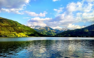 Картинка Водная гладь озера на курорте Цель-ам-Зее, Австрия